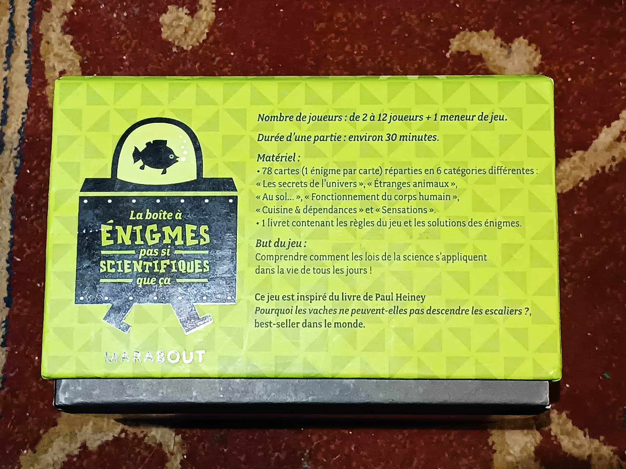 Jeu - Enigmes scientifiques 